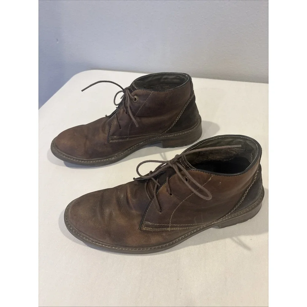 Josef Seibel Boots Mens 43 Oscar Chukka Ankle Bootie Lace Up Brown Leather